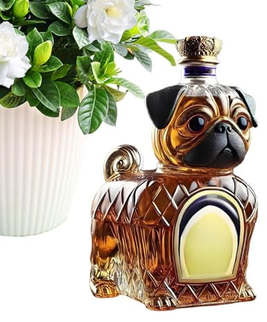Botellas De Whisky, Botella Vacía De Whisky En Forma De Bulldog, 300ml Adorno De Garrafa Coleccionable Para Sala Cocina Boda Restaurante Regalo Hogar