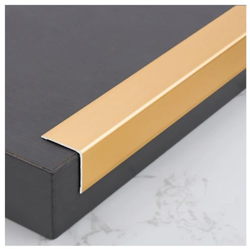 Yiustldd Profilo angolare di Protezione angolare, Profilo di Finitura per cornici a Parete per Piani di Lavoro/telai di Porte, 3 m,d'oro,20x20mm