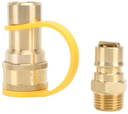 Brrnoo Accesorios de Conexión Rápida de Gas, Kit de Adaptador de Conexión Rápida de 1/2 Pulgadas de Latón Kit 3pcs Gas Quick Connect Desconexión para una Camioneta de Remolque RV