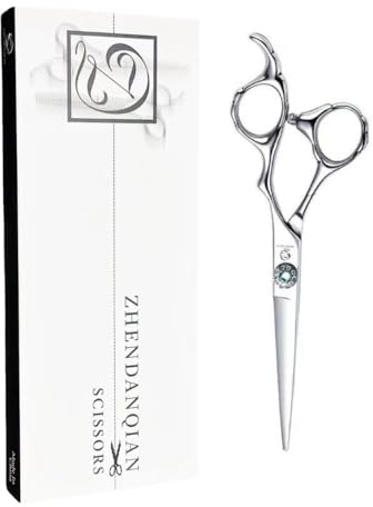 ZHENDANQIAN Professional Hair Thinning Scissors, 6.5CM Stainless Steel Blade, 17CM Total Length, 30 Teeth Texturizing Shears with Noise-Reducing Muffler and Safe Round Tip (Straight Shears)