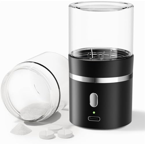 Jnchdghwa Triturador de Pastillas Eléctrico, Portátil e Inalámbrico, Polvo Fino para Viajes, Tritura Fácilmente Pastillas y Vitaminas para Personas Mayores y Mascotas.