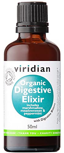 Viridian -100% Organic Digestive Elixir (digestive bitters, meadowsweet, marshmallow & more) NEW 50ml