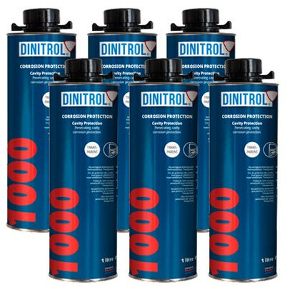6 X Dinitrol 1000 Transparent de haute solides cavité Cire 1 litre Peut