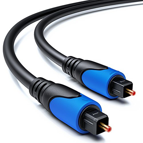 deleyCON 2m Cable de Audio Óptico SPDIF - Enchufe Toslink, Cable LWL de Fibra Óptica Digital