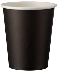 Intertan Q531002M Lot de 50 gobelets en papier à paroi simple Noir Diamètre 80 mm Capacité 200 ml