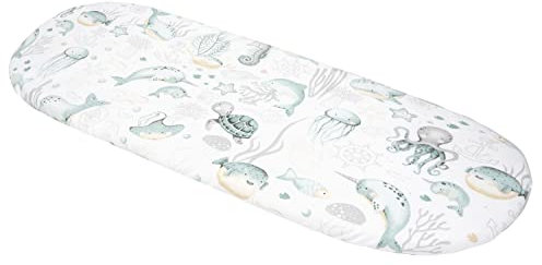 Medi Partners Baby Spannbettlaken Kinderwagen Laken 86x40 Bettlaken Stubenwagen - 100% Baumwolle Fitted Sheet für Beistellbett Babybett Bezug (Ozean)