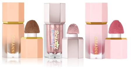 OKAQEE 3PCS Liquid Contour & Liquid Highlighter & Liquid Blush Set - Long Lasting Smooth Lightweight Cream Blusher Highlighters Contouring Bronzer - Built-in Sponge Tip Face Makeup Set Gift