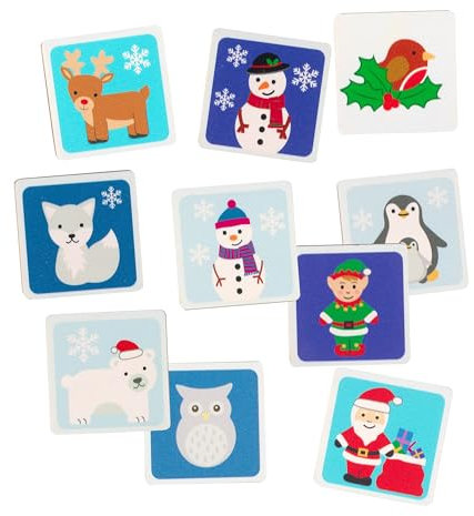 ORANGE TREE Winter Wonderland Wooden Memory Game, Board Game, Wooden Toys, Handy Travel Storage Bag, Wooden Puzzles, Early Development & Activity Toys, Montessori Toddler Toys- Boy, Girl Gifts Toys