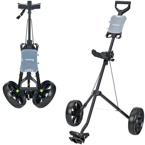 XDriveMax GC01 Golf-Pushwagen mit 2 Rädern, Faltbarer Golfwagen für Golfschläger, leicht, zusammenklappbar