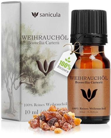 SANICULA Ätherisches Öl Weihrauch – 100 % rein 10 ml | Natürliches Dampfdestilliertes ätherisches Öl für Diffusor, Frankincense für das Gesicht