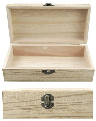 oupados Marrone Legno Pino Scatola Scatola in Legno Naturale Scatola Legno Con Coperchio Utilizzato per Conservare Piccoli Accessori, Tè,Caffè e Altri Oggetti, Decorazioni 20×10×6cm