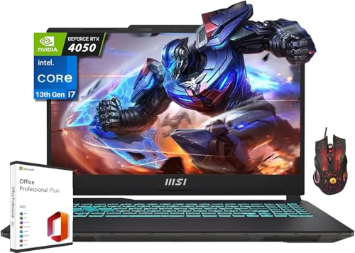MSI 2024 Cyborg 15 Gaming Laptop, 15.6 FHD 144Hz, Intel 10-Core i7-13620H, 32GB DDR5, 1TB SSD, GeForce RTX 4050, Backlit KB, Wi-Fi 6, Windows 11 Home, w/Office Lifetime License