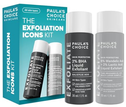 Paula's Choice Kit Exfoliación Multicapa - AHA & BHA Exfoliantes para una Piel Luminosa - Reduce Granos & Puntos Negros - con Ácido Salicílico - Todo Tipo de Pieles