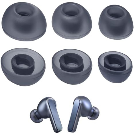 HAPPOW 3 Paar Ersatz Ohrstöpsel für JBL Live Pro 2 TWS/Live Free 2/Tour Pro 2/Vibe Bud, Schwarz/Blau Kopfhörer Silicone Aufsätze, Ear Plug Covers S/M/L, Hochwertigem Weichem Silikonmaterial (Blau)