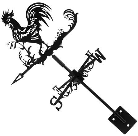 BESTonZON Girouette Décorative Indicateur De Direction Vent Forme De Coq pour Jardin Et Toit Accessoire De Décoration Ferme