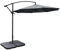 Warmiehomy 3M Garden Cantilever Parasol with 4-Piece 60L Base Outdoor Banana Overhanging Parasol Umbrella 8 Sturdy Ribs with Crank Mechanism for Outdoor Sun Shade, Dark Grey