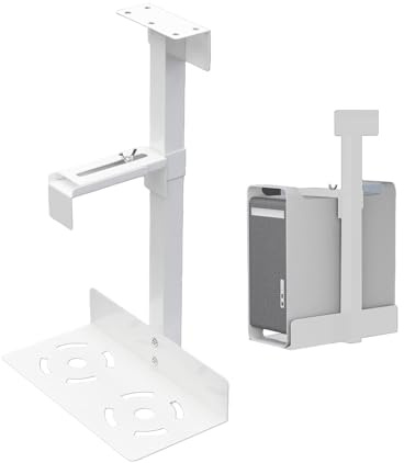 Supporto per PC sotto la scrivania - Supporto da parete per unità centrale | Supporto CPU sotto l'ufficio per l'unità centrale | Supporto UC per spazio desktop o parete