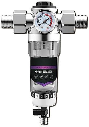 Filtre à eau de préfiltre de lavage à contre-courant de purificateur d'eau de 5000L/H, maille d'acier inoxydable de système de purificateur de préfiltre Central de 40um,Efficace pour purifier l'eau(W