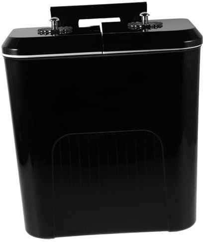 AKOOSY Pattumiera per Cucina Contenitore per Rifiuti con Scomparti per Differenziata Design con Ribaltabile per Selezione Spazzatura e Umida Nero