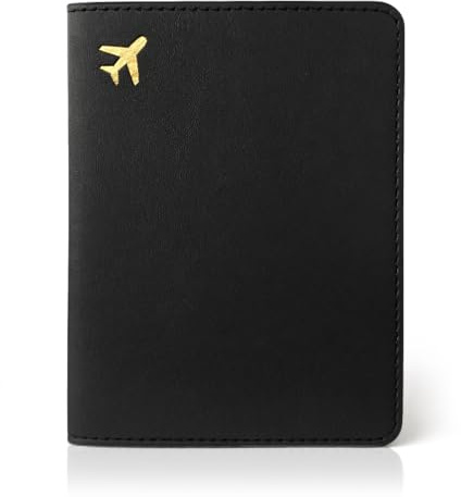 OuryTech Funda para Pasaporte, Porta Pasaporte, Organizador de Pasaporte, Porta Pasaporte RFID Blocking, Organizador de Documentos de Viaje, Funda de Cuero para Pasaporte