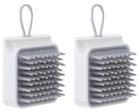 YARNOW Cepillo Masajeador para Cuero Cabelludo 2 Unidades Gris Cepillo de Champú Manual para Exfoliación y Limpieza Profunda Masajeador Ergonómico para Uso en Ducha y Cuidado Capilar