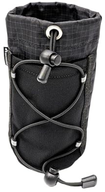 LOVIVER Porte-Bouteille d'Extérieur pour Bandoulière de Sac à Dos, Pochette Multifonction pour Bouteille d'eau, Pochette Isotherme en Nylon et PVC, Léger, Installation Facile, Portable, Noir