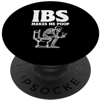 IBS Warrior Funny Irritable Bowel Syndrome Funny Skeleton PopSockets Adhesive PopGrip