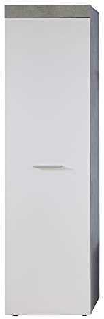 trendteam smart living - Garderobenschrank Schrank - Garderobe - Street - Aufbaumaß (BxHxT) 54 x 196 x 33 cm - Farbe Beton Stone mit Weiß - 195111735