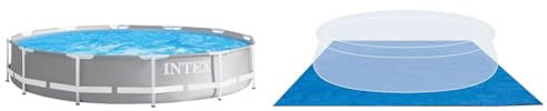 Intex 26710Np Piscina Desmontable Redonda, con Depuradora, 366 X 76 Cm + 28048 Tapiz 472 Cm para Piscinas De: 244, 305, 366 Y 457 Cm
