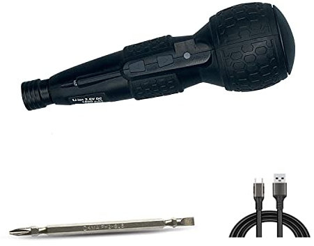 3.6V Cordless Electric Screwdriver USB-C Rechargeable LED Kit BLK