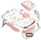 Baby Badewanne Faltbare Babybadewanne Kinder, Badewanneneinsatz Baby, Ergonomisch und kompakt Zusammenklappbare Badewanne für das Baden von Kleinkindern mit Fieberthermometer-Rosa