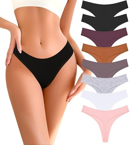 READY TO LOVE Cotton Thongs for Women Sexy Underwear Women Ladies Thongs Women's Knickers Sets Breathable Panties Hipster Multipack 9 Pack