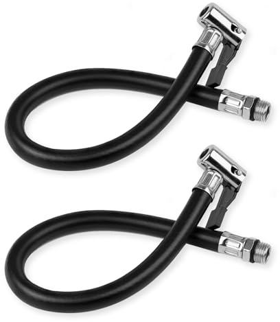 thirei 2 Stück Reifenfüller, Reifenfüllschlauch, Reifenfüller Schlauch, 13mm, Gummi, Metall, für Fahrräder, Motorräder und Autos