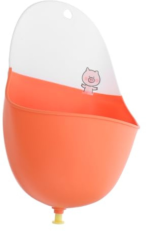 Hohopeti Kinder Urinal für Jungen Kleinkindurinal aus Pp mit Glatter Oberfläche und Stabilem Stand zum Töpfchentraining im Niedlichen Cartoon Design in Orange Zufällige Farbe