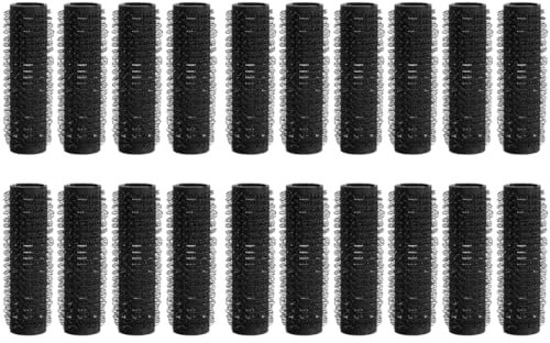 KGDUYC Bigodini per styling capelli 20 pezzi di ferro arricciacapelli autoadesivo gigante senza calore da 2 cm adatto per capelli medi e lunghi (nero)