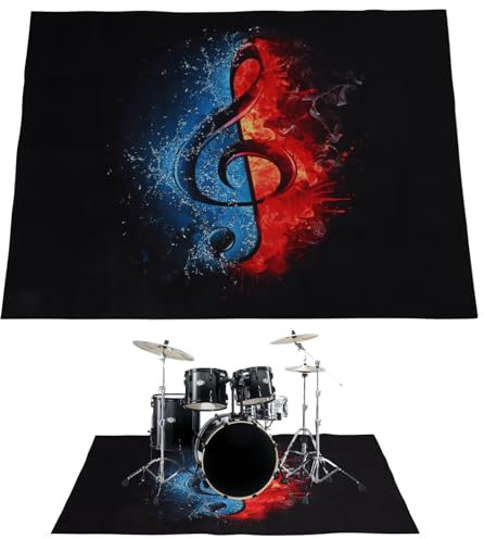 YOFAPA Schlagzeugteppich, Schlagzeugmatte, Elektrischer Schlagzeugteppich, Schalldichte Teppichpolster, Schlagzeugzubehör für E-Drums, Jazz-Drum-Set, Geschenk für Schlagzeuger, Schlagzeugzubehör
