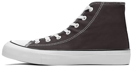 Dammode träningsskor hög topp kanvasskor för kvinnor män klassiska snörning Plimsoll pumps sneakers vardagliga tennis promenadskor, Mörkgrått, 42 EU