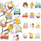 Oster Anhänger Deko, 37 Pcs Bunny Ostereier Tag Baumschmuck, Ostern Ornamente für Baum Osterfest hängenden Ornamenten aus Huhn und Hase