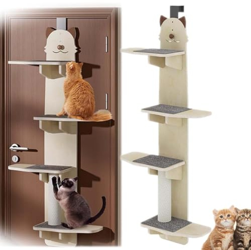 Tür Hängende Katze Kletterturm - Multi-Level Regal Leiter Mit Sprungbrett für Haustiere (A)