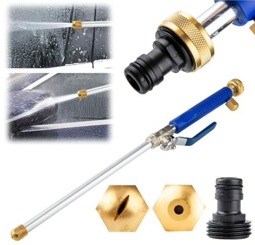 bertaus Nettoyeur à Haute Pression PG7 Lance à Eau Haute Pression avec Buse Réglable, Nettoyeur Haute Pression pour Tuyau d'Arrosage, Pistolet à Eau pour Nettoyage Extérieur et Intérieur