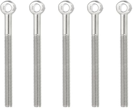 PATIKIL Bulloni Ad Occhio Con Spalla Di Sollevamento M6x73mm, 5 Pcs Bulloni A Spalla Per Acciaio Inox 304 Filettati Ad Occhio Per Valvole Sospensioni, Argento