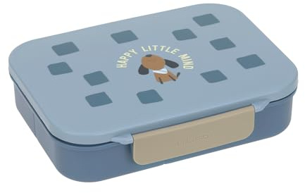 LÄSSIG Boîte à sandwich pour enfants Boîte à petit-déjeuner sans BPA avec séparateur amovible/Bento-Lunchbox Pattern Party blue/green