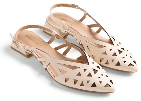 Gioseppo ROTHBURY - Sandalias de Tacón con Tiras para Mujer, Estilo Salón Destalonado, Punta Afilada y Cierre Ajustable, Eleganciay Confort, Color Off-White, Talla 42