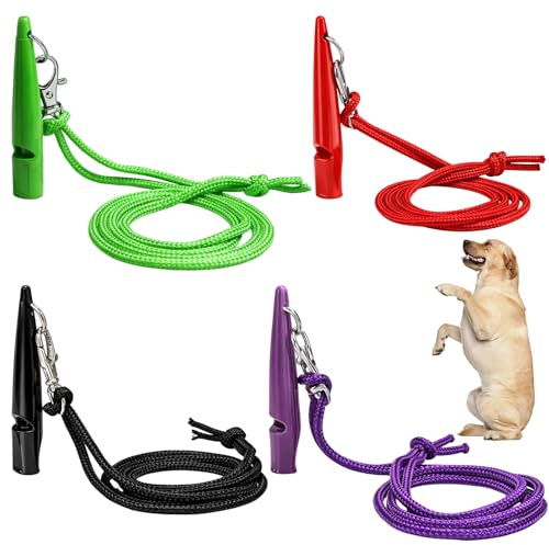 HSHEMBER 4PCS Dog Whistles for Recall, Dog Whistle, Dog Whistle to Stop Barking with Whistle and Dog Training Whistle Set