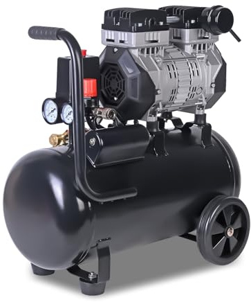 AAIN 6.3 Gallon Air Compressor | 1.5 HP 5.5-6 CFM Displacement Oil-Free Electric Compressor Tank with Max. 116PSI Pressure | 70dB Ultra Quiet for Tire Inflation, Air Blowing, Woodwork Nailing