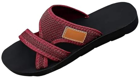 YIzdegg Sandalias ortopédicas para mujer, pantuflas de verano Hallux Valgus planas cómodas pantuflas grandes pantuflas ligeras de malla sandalias de playa elegantes pies anchos zapatos casuales para