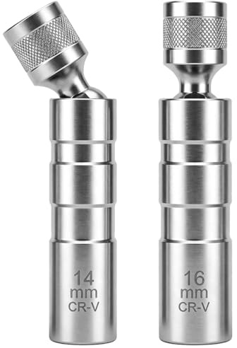 2 Pièces Clé à Bougie Magnétique Universelle, Acier CRV 14mm Et 16mm