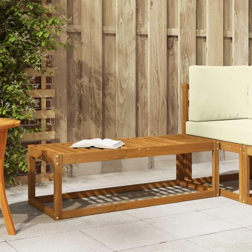 Tonture Sgabello per esterni, 115 x 43 x 37 cm, in legno massiccio di acacia, resistente alle intemperie, modulare, espandibile, per terrazza, balcone e giardino, mobili da salotto