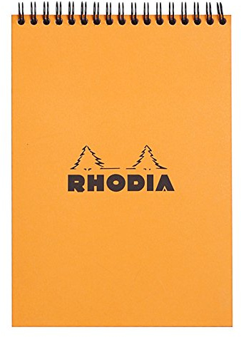 RHODIA 16501C - Notepad Bloc-Notes à Spirale (Reliure Intégrale) Orange - A5 14,8 x 21 cm - Ligné - 80 Feuilles Détachables - Papier Clairefontaine 80 g/m² - Couverture en Carte Enduite Souple