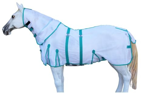 Challenger Horse Light Summer Spring Airflow Scrim Sheet Fly Sheet Mesh Neck White 73140